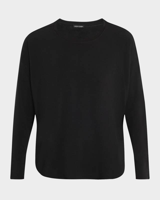 Boxy Scoop-Neck Stretch Jersey Top